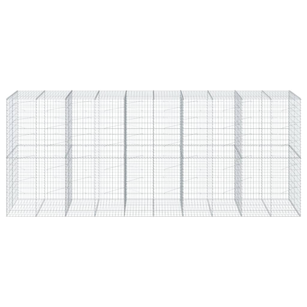 VidaXL Gabion 500x100x200 cm fer galvanisé couleur argent