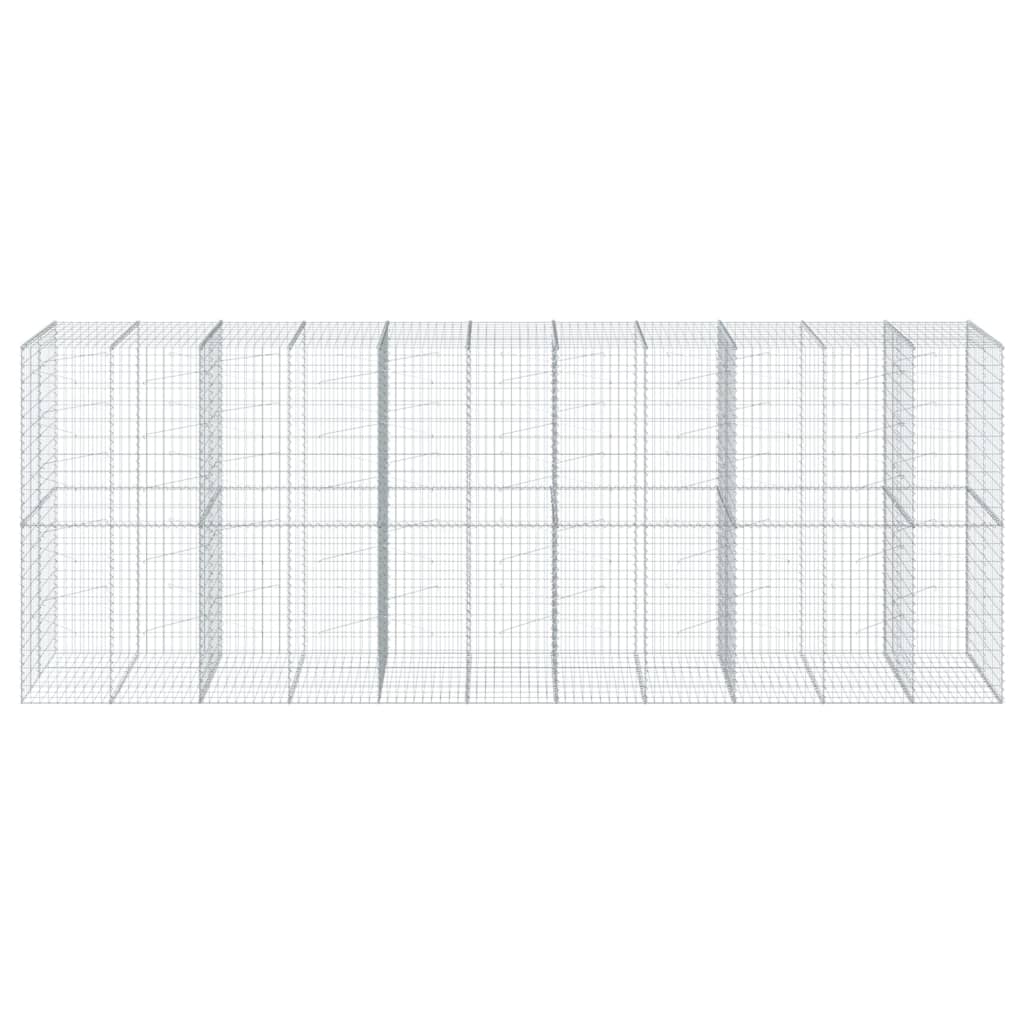 VidaXL Gabion 550x100x200 cm fer galvanisé couleur argent
