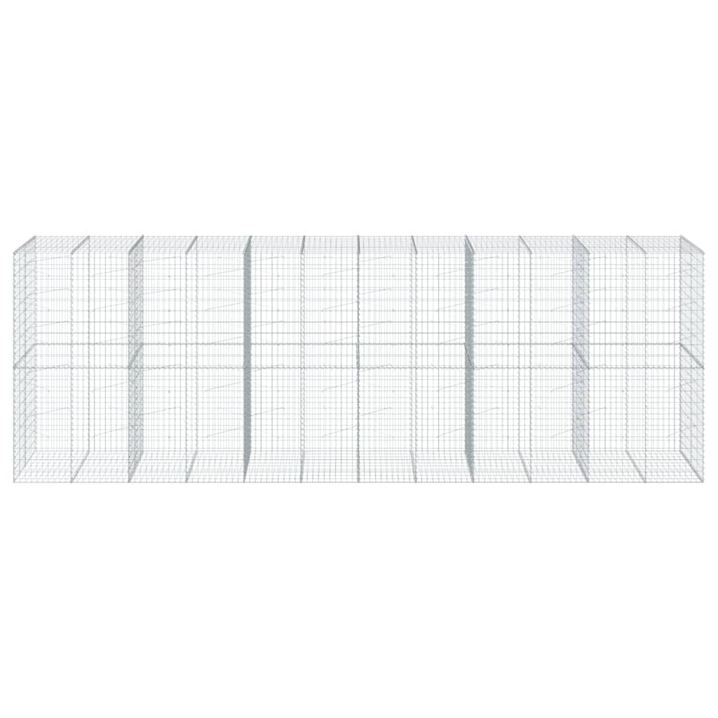 VidaXL Gabion 600x100x200 cm fer galvanisé couleur argent