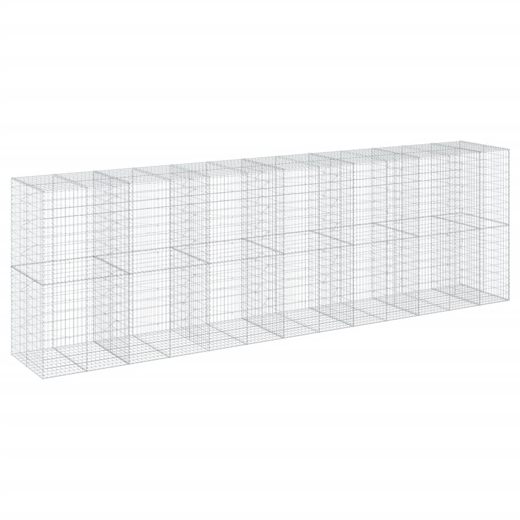 VidaXL Gabion 650x100x200 cm fer galvanisé couleur argent