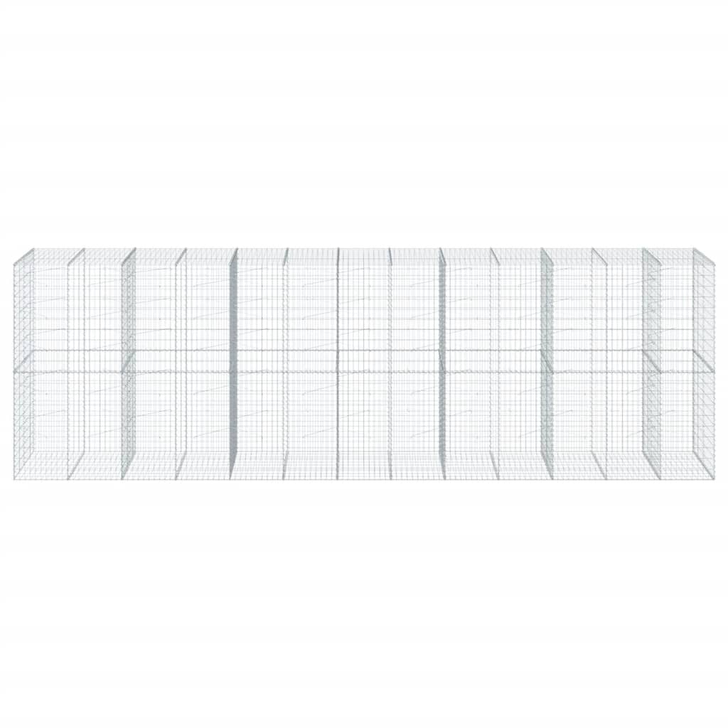VidaXL Gabion 650x100x200 cm fer galvanisé couleur argent