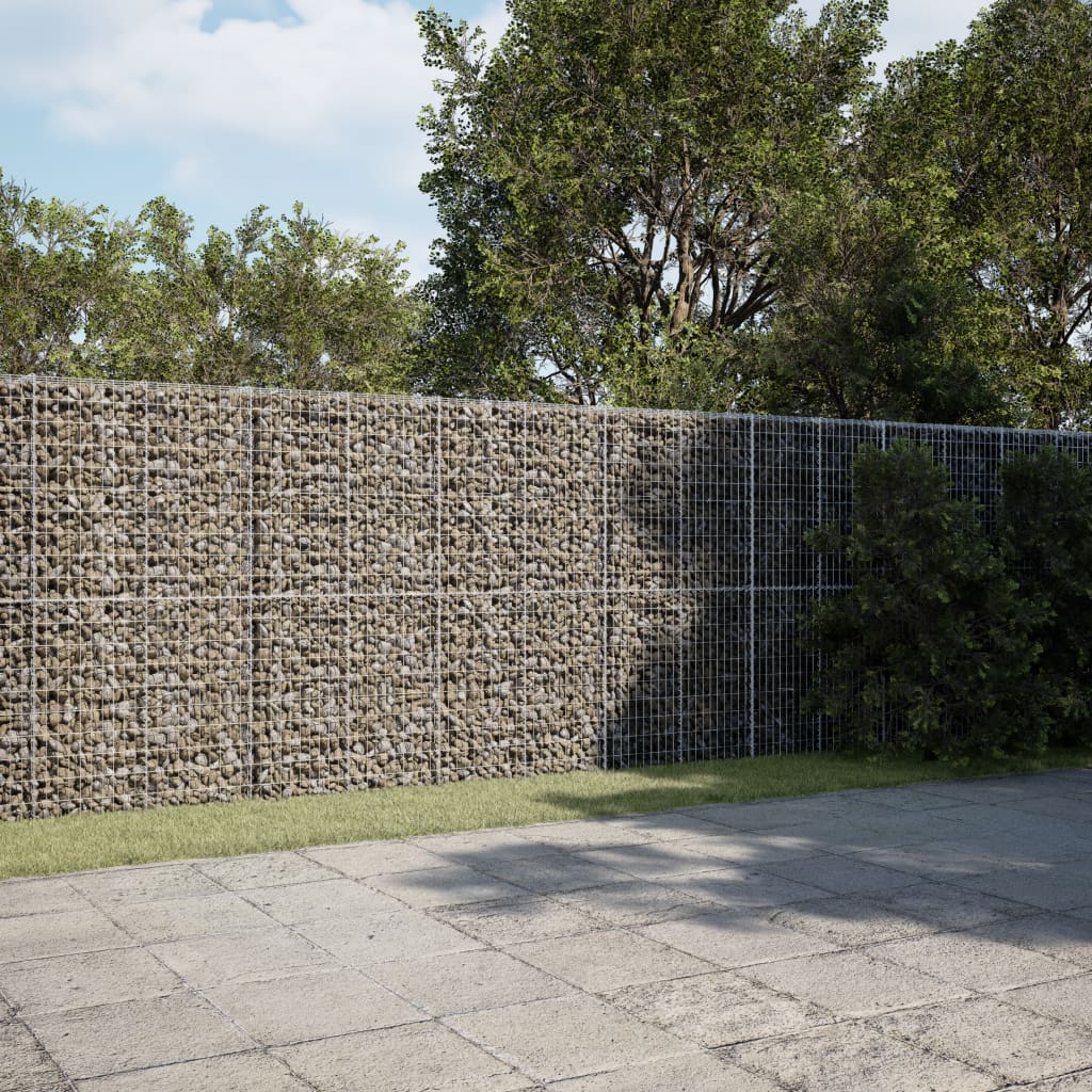 VidaXL Gabion 650x100x200 cm fer galvanisé couleur argent