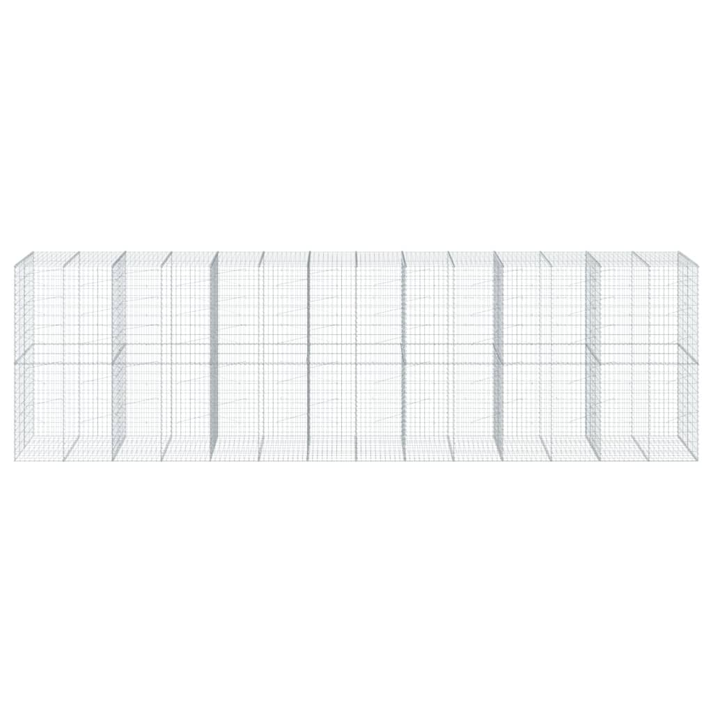 VidaXL Gabion 700x100x200 cm fer galvanisé couleur argent