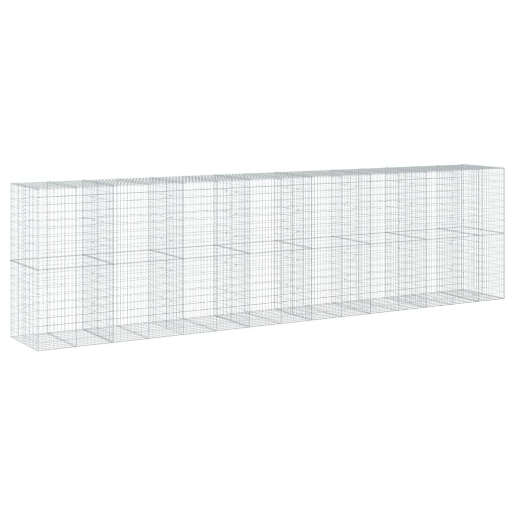VidaXL Gabion 750x100x200 cm fer galvanisé couleur argent