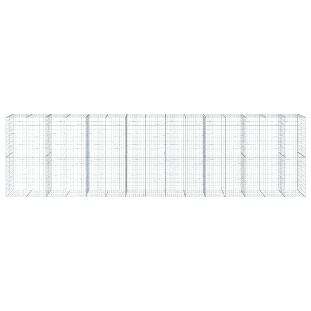 VidaXL Gabion 750x100x200 cm fer galvanisé couleur argent