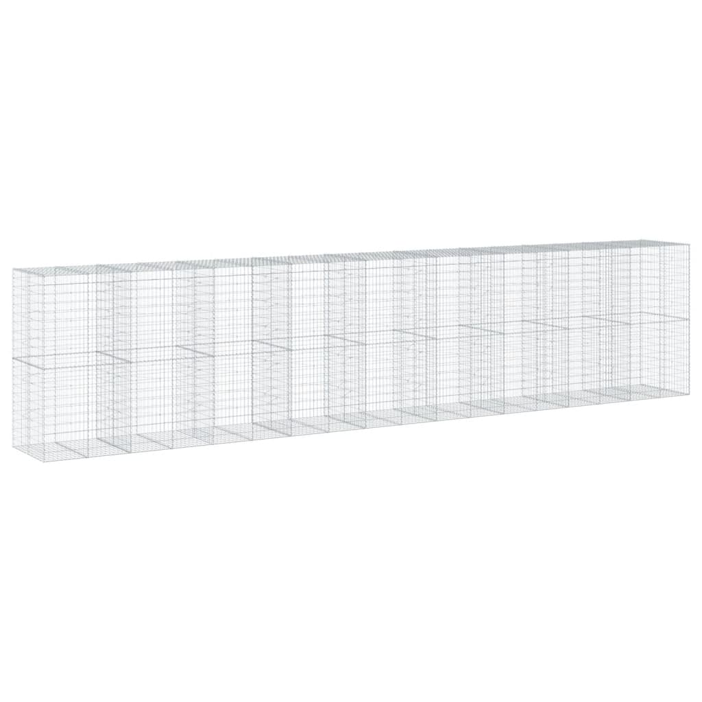 VidaXL Gabion 900x100x200 cm fer galvanisé couleur argent