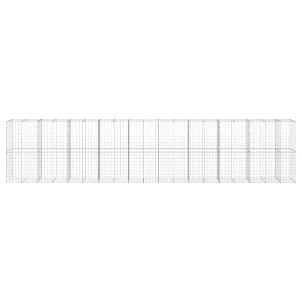 VidaXL Gabion 950x100x200 cm fer galvanisé couleur argent