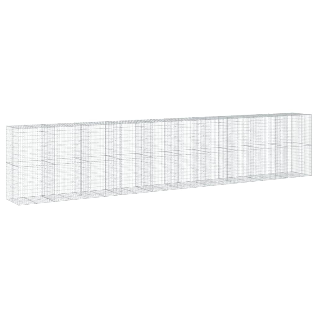 VidaXL Gabion 1000x100x200 cm fer galvanisé couleur argent