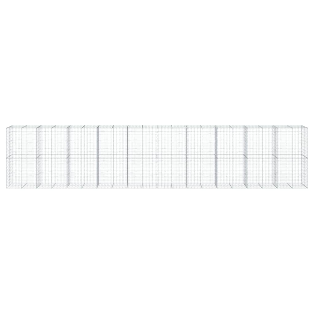 VidaXL Gabion 1000x100x200 cm fer galvanisé couleur argent