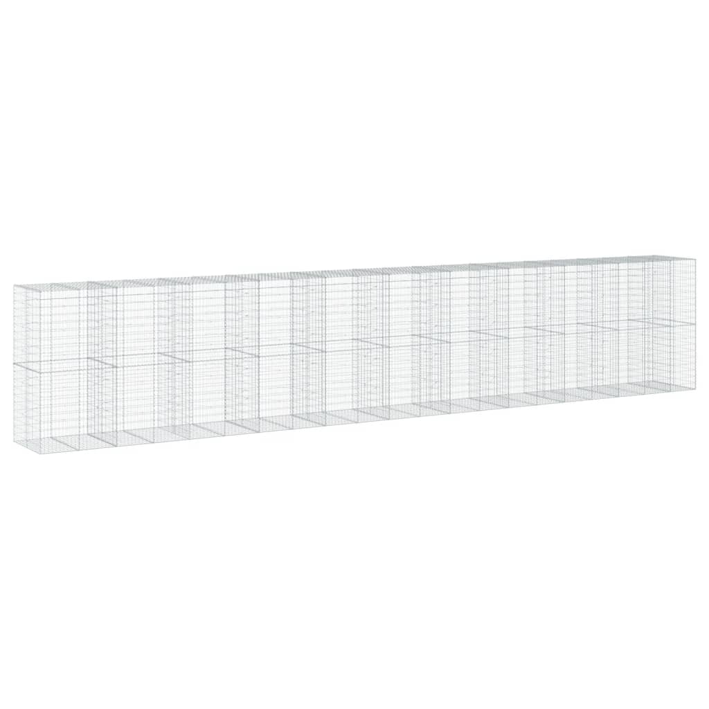 VidaXL Gabion 1050x100x200 cm fer galvanisé couleur argent