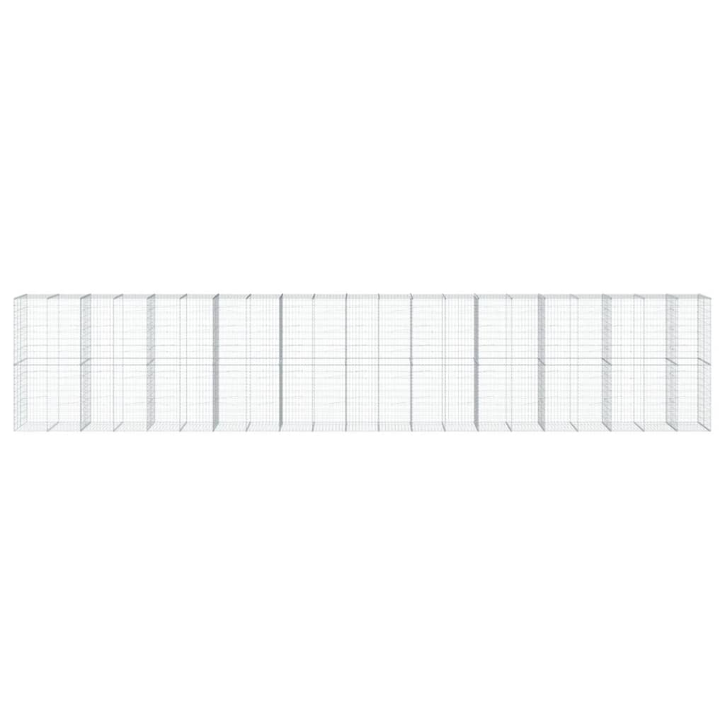 VidaXL Gabion 1050x100x200 cm fer galvanisé couleur argent