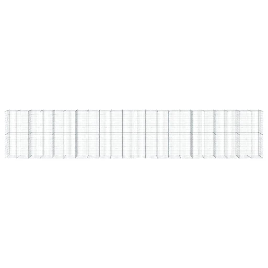 VidaXL Gabion 1100x100x200 cm fer galvanisé couleur argent