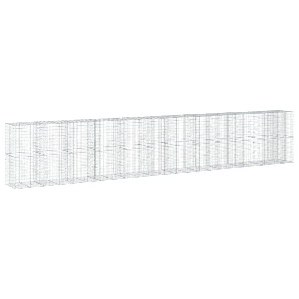 VidaXL Gabion 1150x100x200 cm fer galvanisé couleur argent