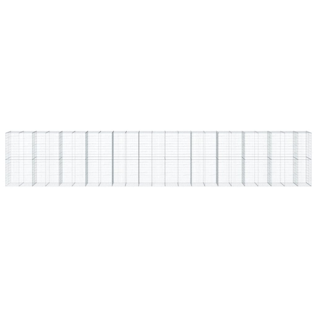 VidaXL Gabion 1150x100x200 cm fer galvanisé couleur argent