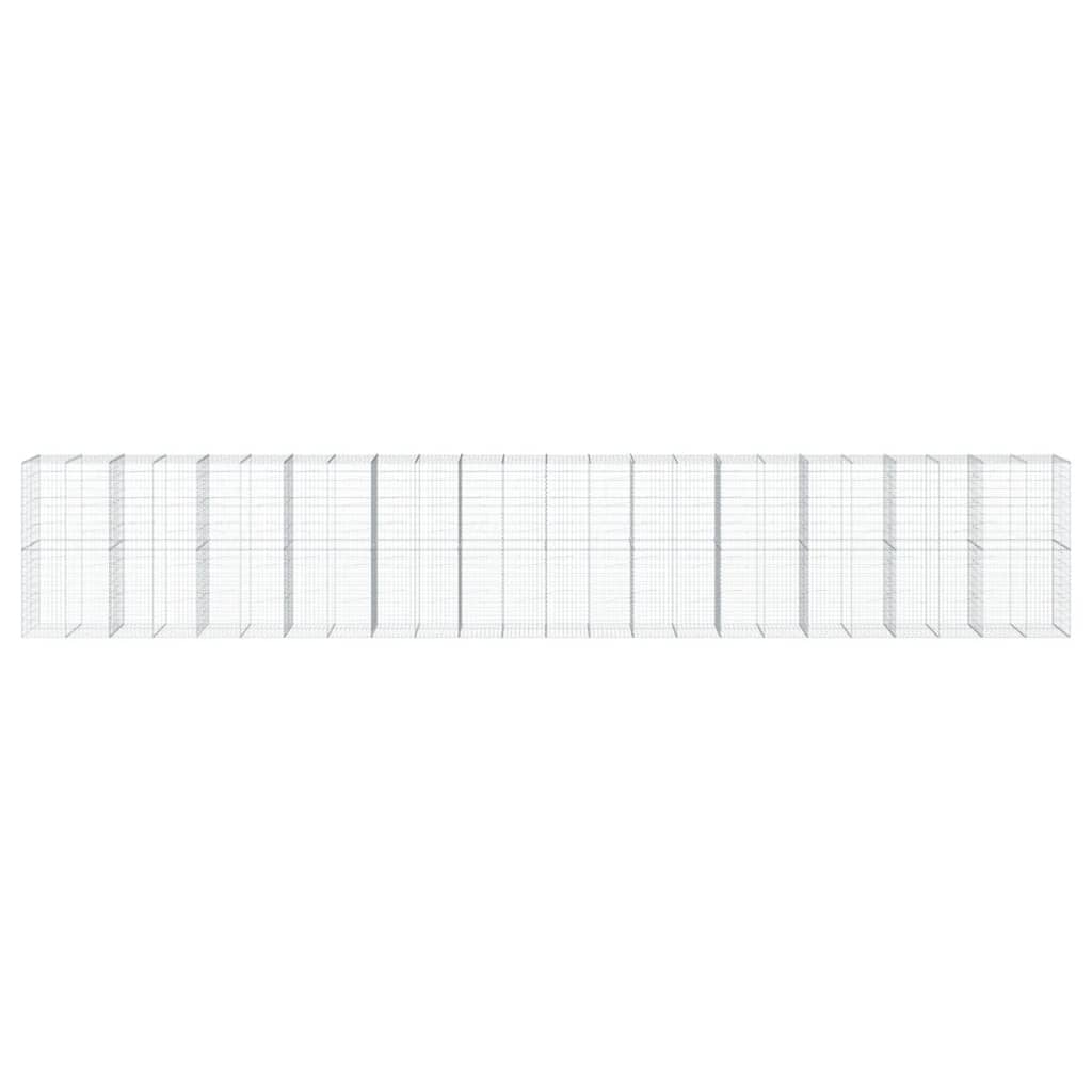 VidaXL Gabion 1200x100x200 cm fer galvanisé couleur argent