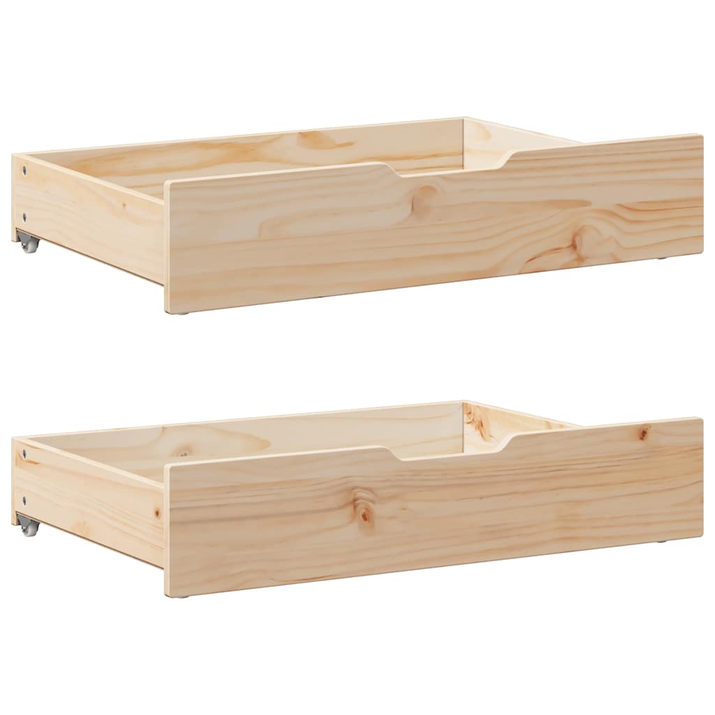 Vidaxx tiroirs de lit 2 pcs avec roulettes 85x55x17 cm bois de pin massif