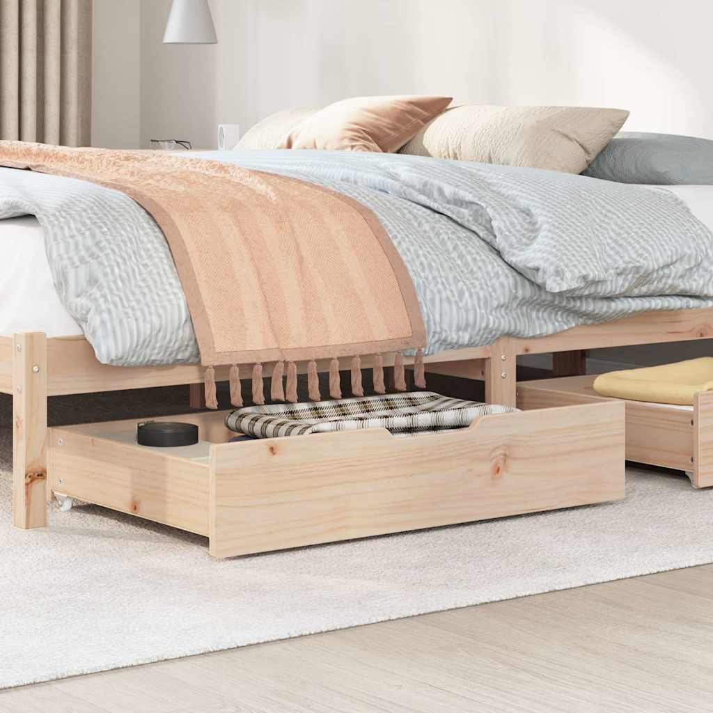 Vidaxx tiroirs de lit 2 pcs avec roulettes 85x55x17 cm bois de pin massif