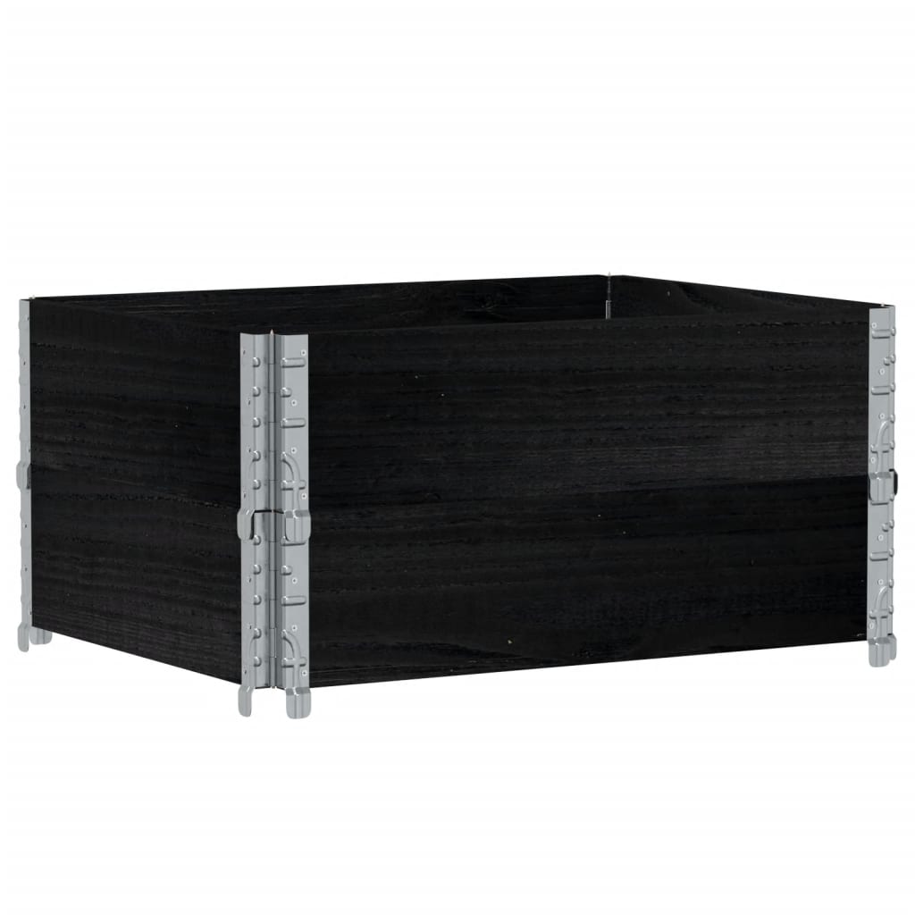 Vidaxx extensions de palette 2 pcs 80x60 cm bois de pin massif noir