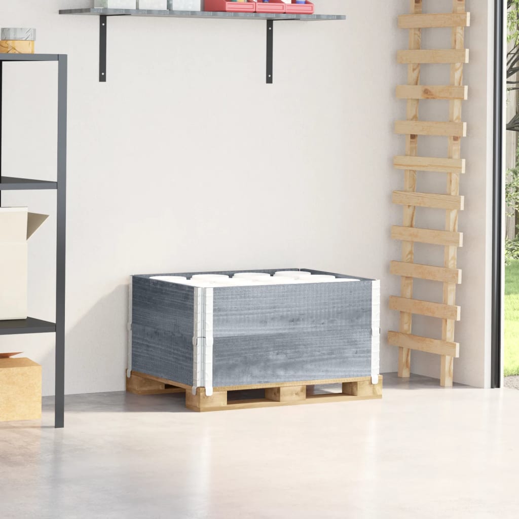 Vidaxx rehausses de palette 2 pcs 80x60 cm bois de pin massif gris