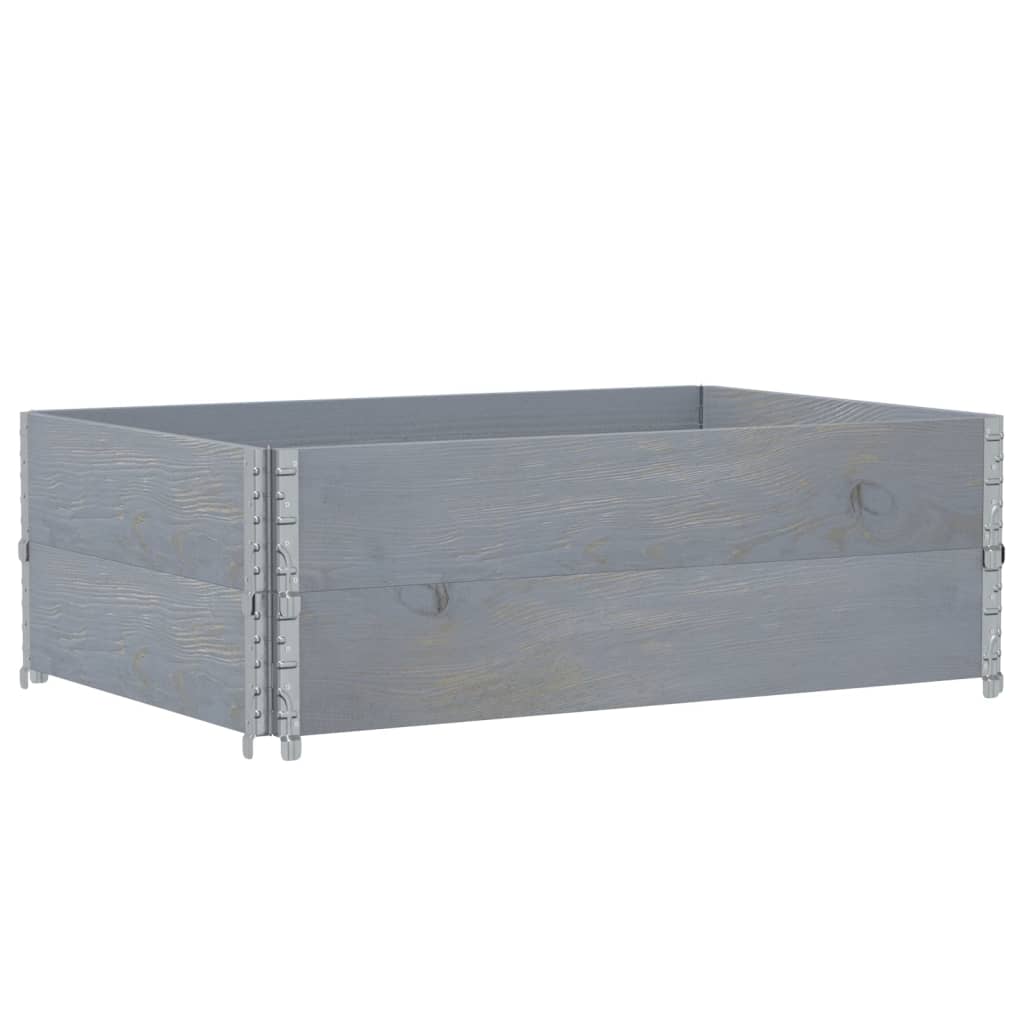 Vidaxx rehausses de palette 2 pcs 120x80 cm bois de pin massif gris