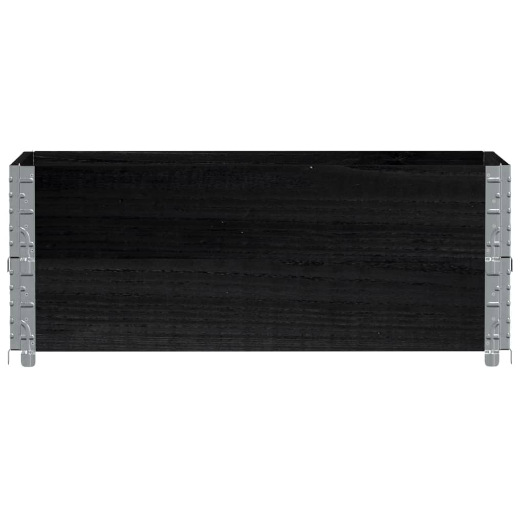 Vidaxx rehausses de palettes 2 pcs 100x50 cm bois de pin massif noir