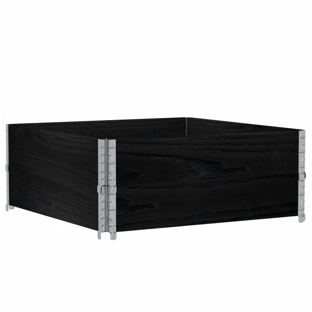 Vidaxx rehausses de palettes 2 pcs 100x100 cm bois de pin massif noir