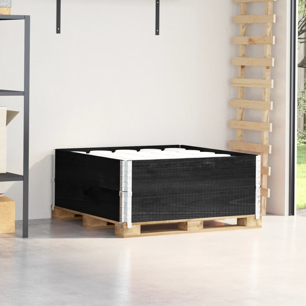Vidaxx rehausses de palettes 2 pcs 100x100 cm bois de pin massif noir