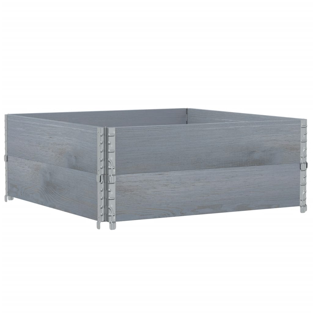 Vidaxx bords supérieurs de palette 2 pcs 100x100 cm bois de pin massif gris