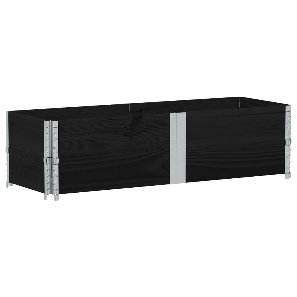 Vidaxx extensions de palette 2 pcs 150x50 cm bois de pin massif noir