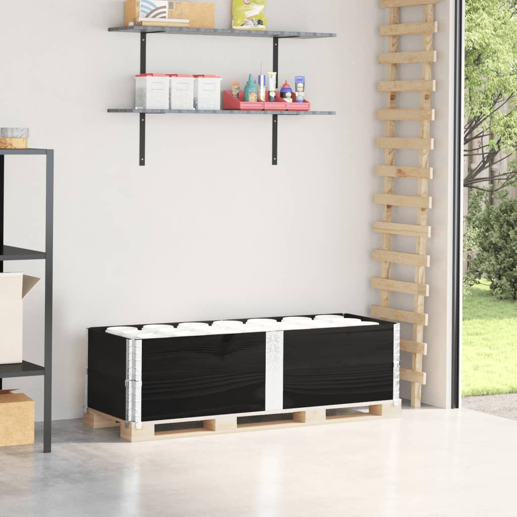 Vidaxx extensions de palette 2 pcs 150x50 cm bois de pin massif noir