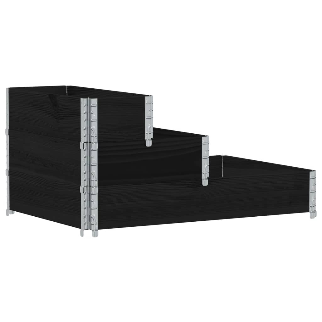 Vidaxx jardinière surélevée 3 couches 120x80 cm bois de pin massif noir