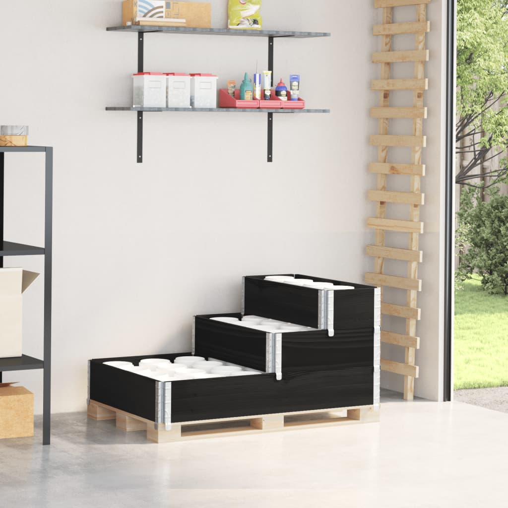 Vidaxx jardinière surélevée 3 couches 120x80 cm bois de pin massif noir