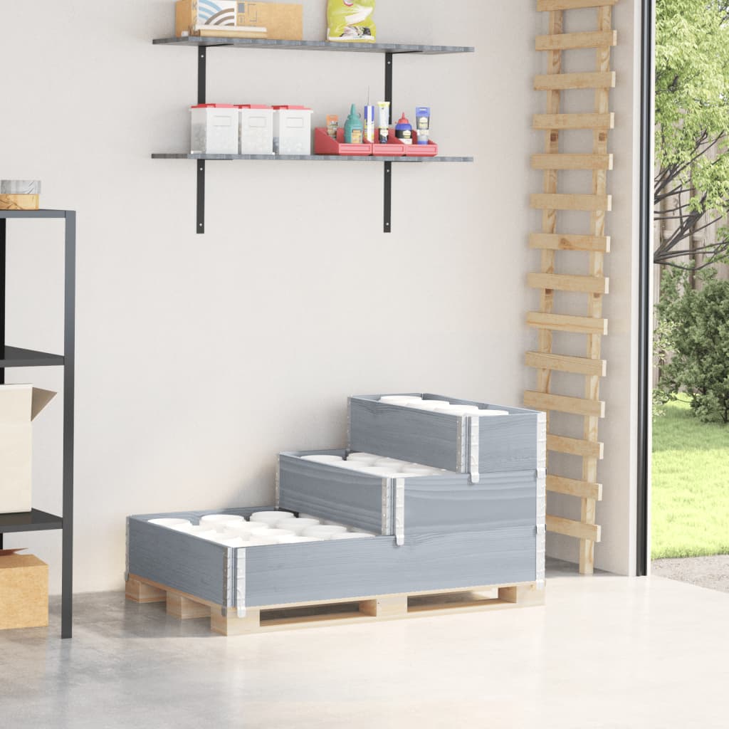Vidaxx jardinière surélevée 3 couches 120x80 cm bois de pin massif gris