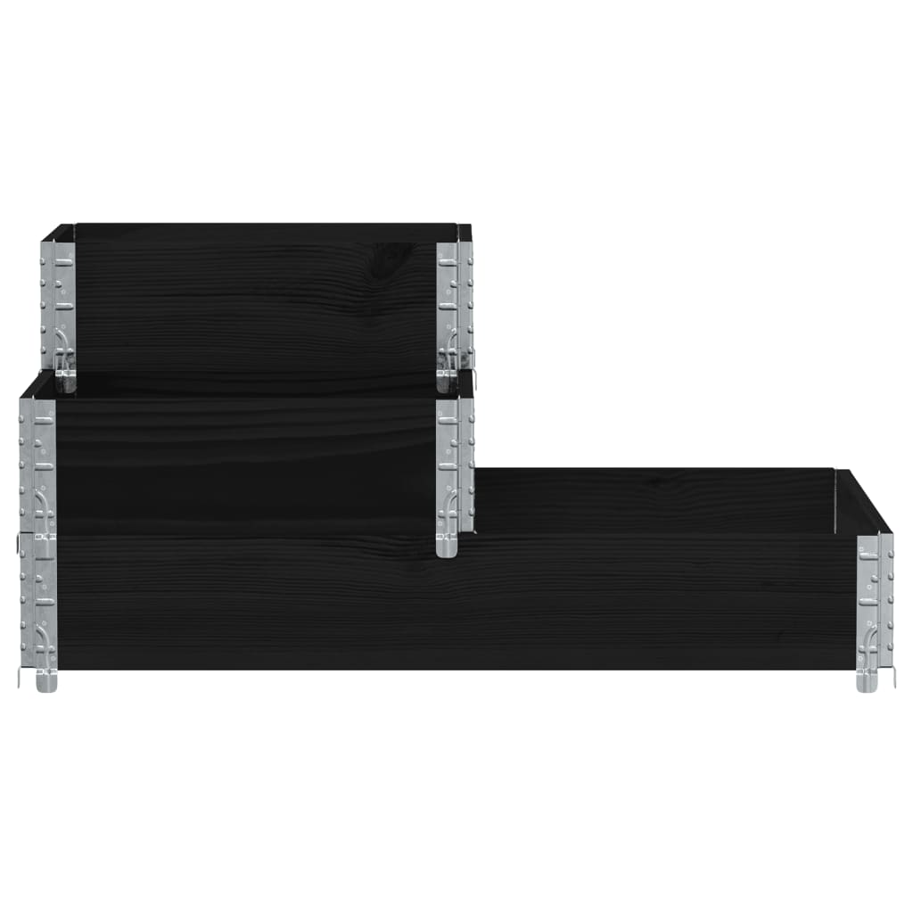 Vidaxx jardinière surélevée 3 couches 120x80 cm bois de pin massif noir