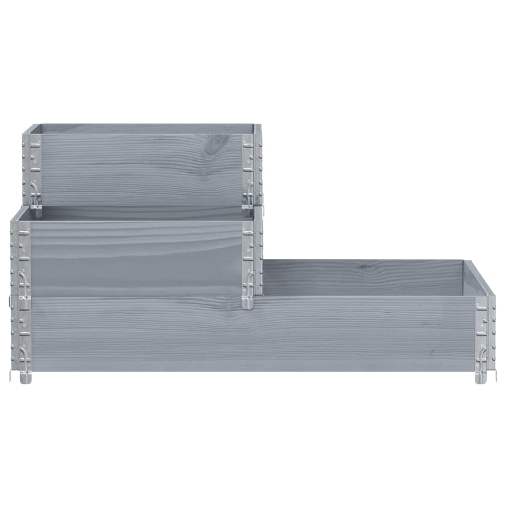 Vidaxx jardinière surélevée 3 couches 120x80 cm bois de pin massif gris
