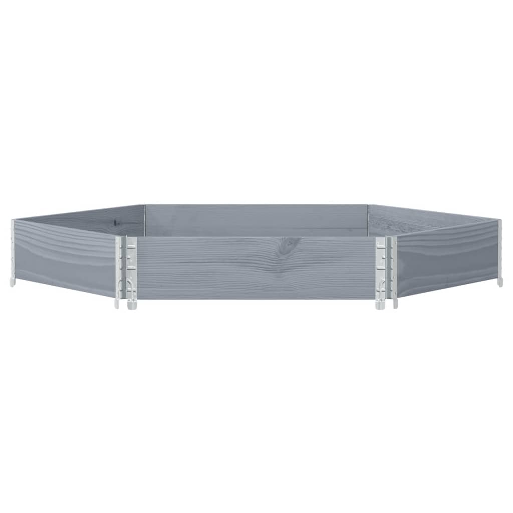 Vidaxx jardinière surélevée hexagonale 160x160 cm bois de pin gris