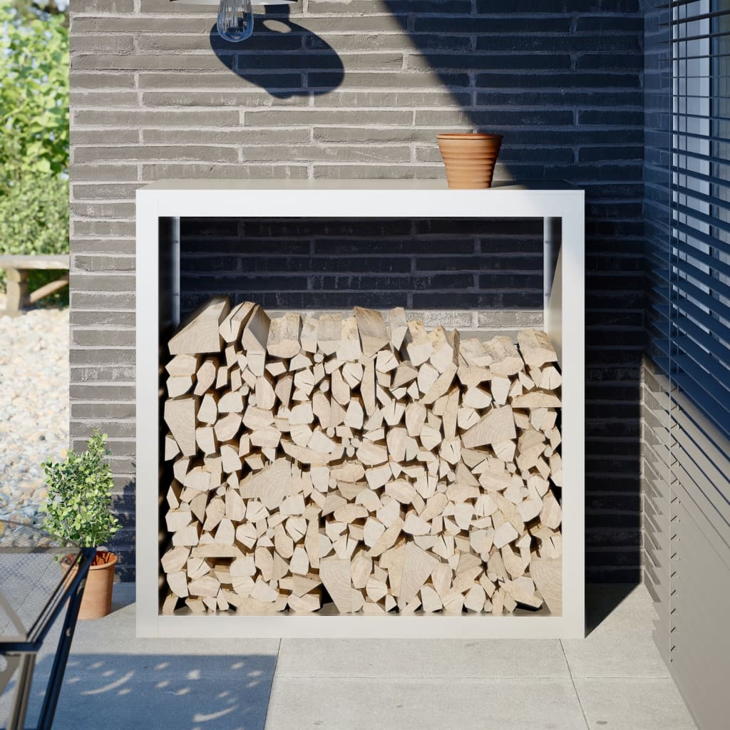 Vidaxx support à bois de chauffage 100x40x100 cm acier blanc