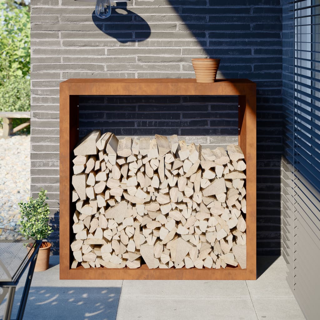 Vidaxx support à bois de chauffage 100x40x100 cm en acier résistant aux intempéries