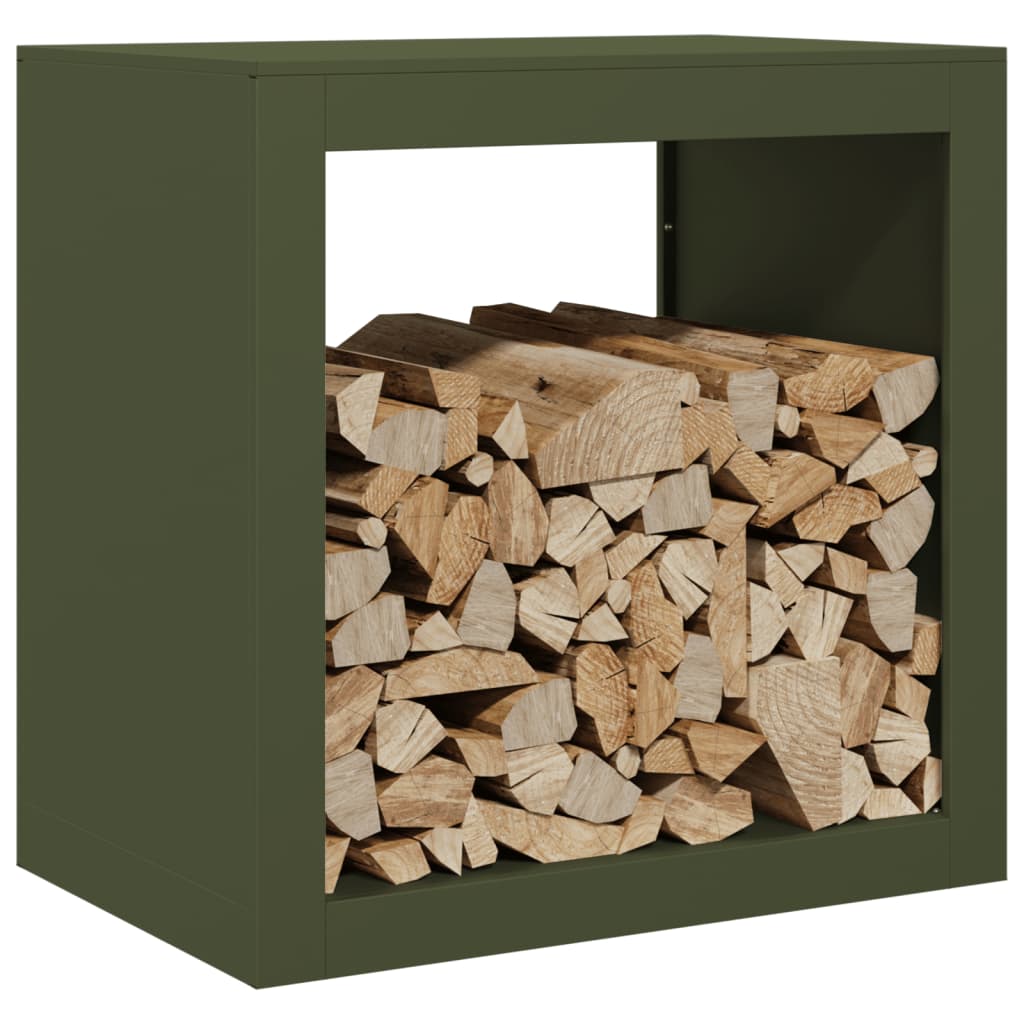 Vidaxx support à bois de chauffage 60x40x60 cm acier vert