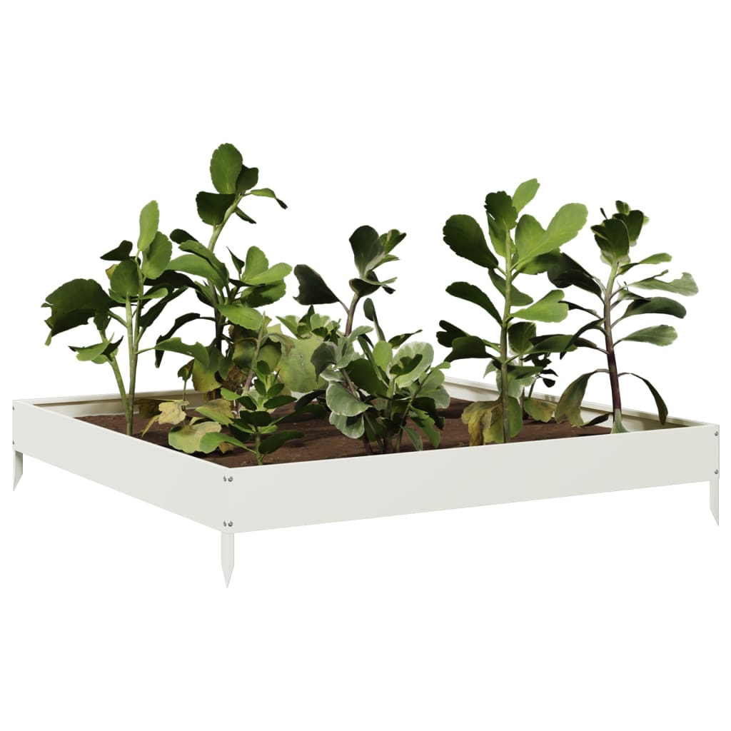 Vidaxx jardinière surélevée 100x100x18,5 cm acier blanc