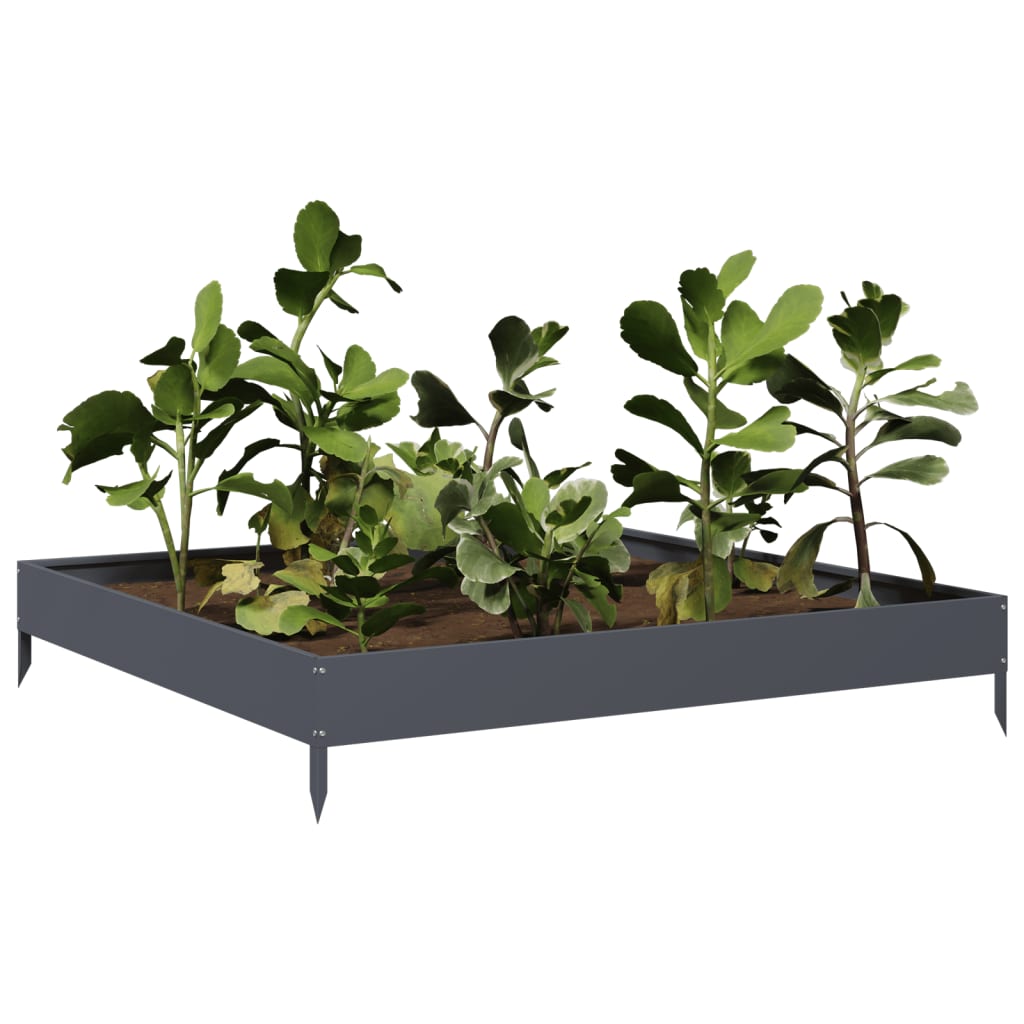 Vidaxx jardinière surélevée 100x100x18,5 cm acier anthracite