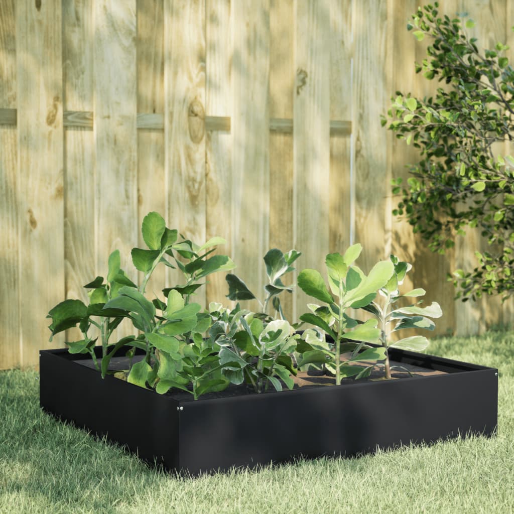 Vidaxx jardinière surélevée 100x100x33,5 cm acier noir
