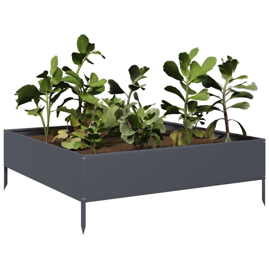 Vidaxx jardinière surélevée 100x100x33,5 cm acier anthracite