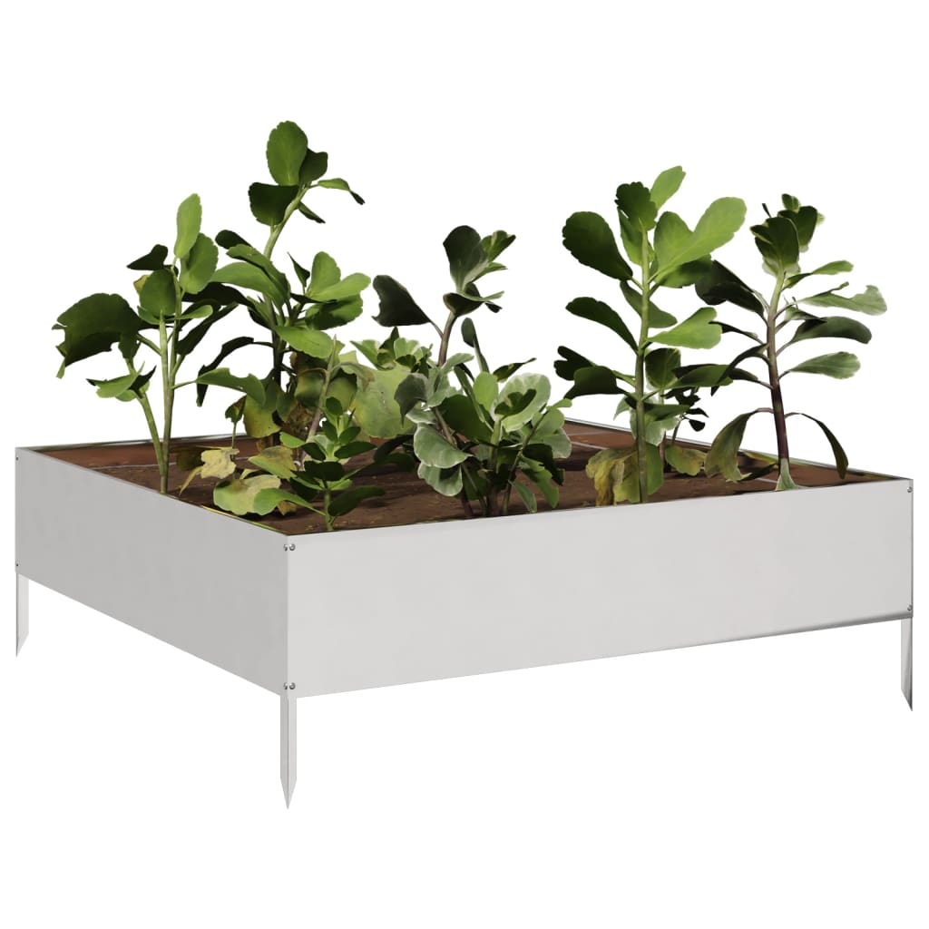 Vidaxx jardinière surélevée 100x100x33,5 cm inox