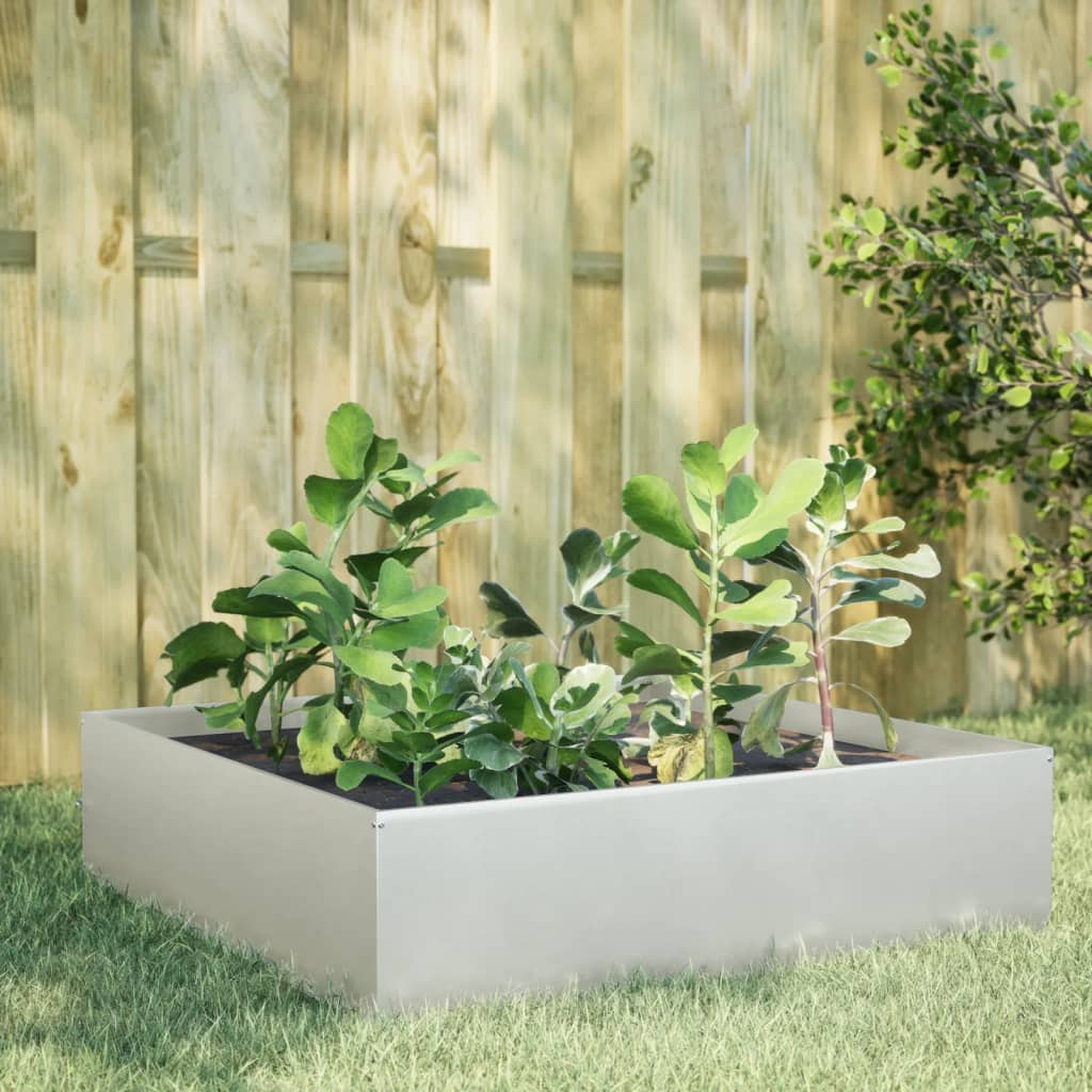 Vidaxx jardinière surélevée 100x100x25 cm inox