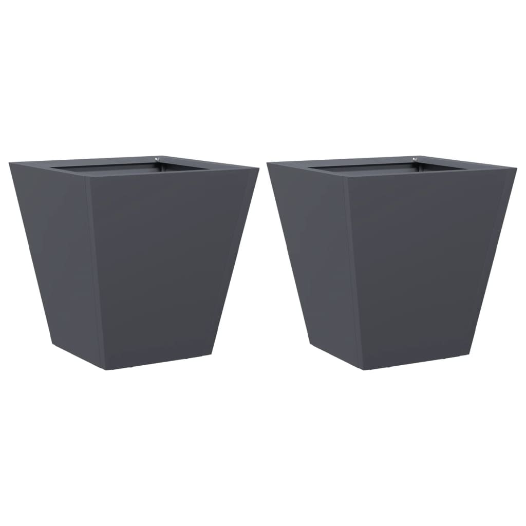 Vidaxx jardinières 2 pcs 30x30x30 cm acier anthracite