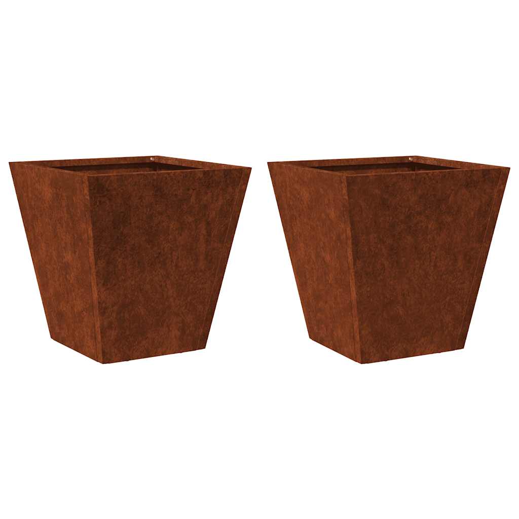 Vidaxx jardinières 2 pcs 30x30x30 cm acier résistant aux intempéries