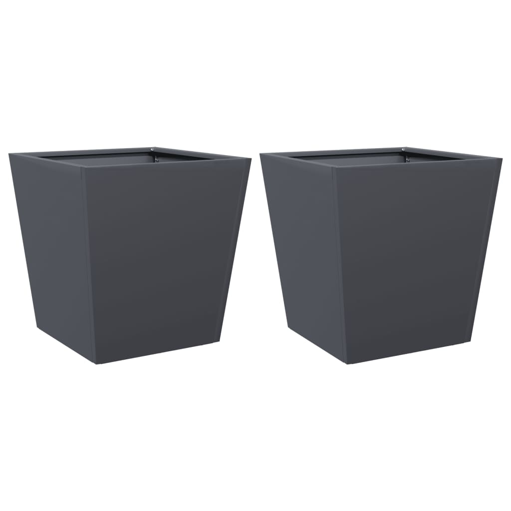 Vidaxx jardinières 2 pcs 40x40x40 cm acier anthracite