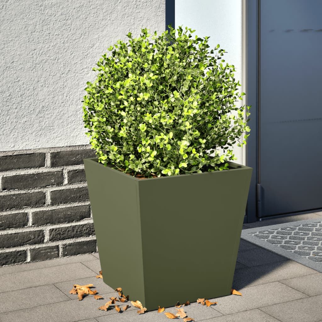 Vidaxx jardinière 40x40x40 cm acier vert olive