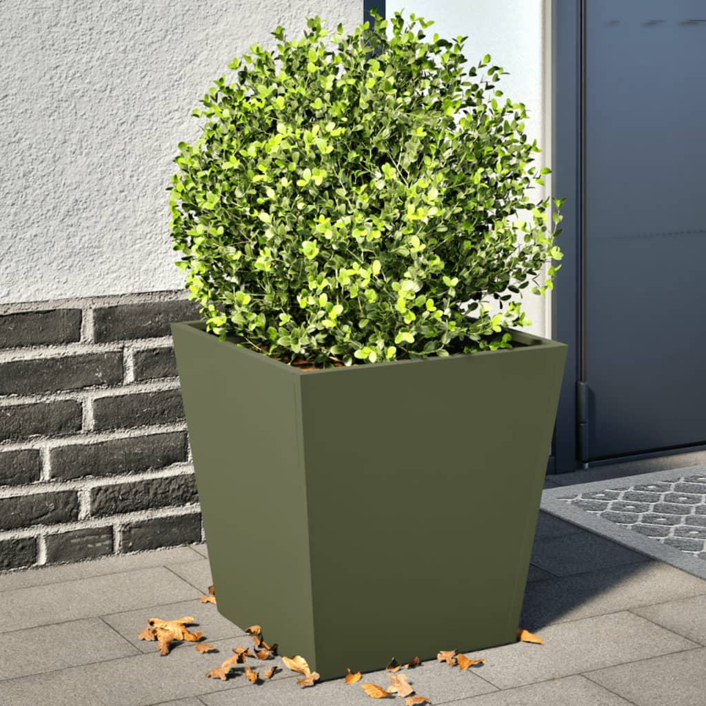 Vidaxx jardinières 2 pcs 40x40x40 cm acier vert olive